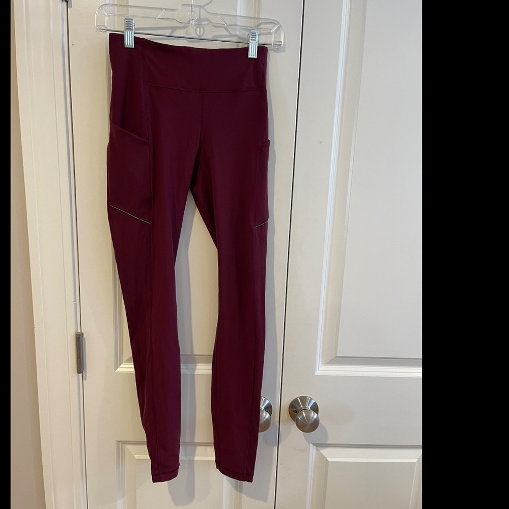 Lululemon 7/8 maroon leggings